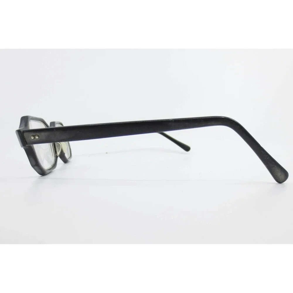 Vintage American Optical Black Geometric Hexagon Eyeglasses Frames 35553